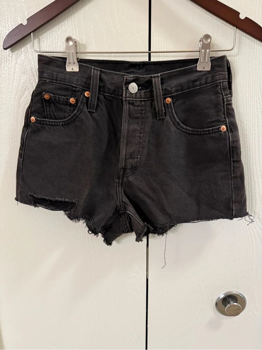 Levi’s 501 Original Women's Black Denim Cutoff Shorts